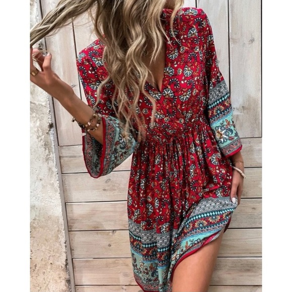 NEW! Boho vibe mini dress/tunic/top - Picture 7 of 9
